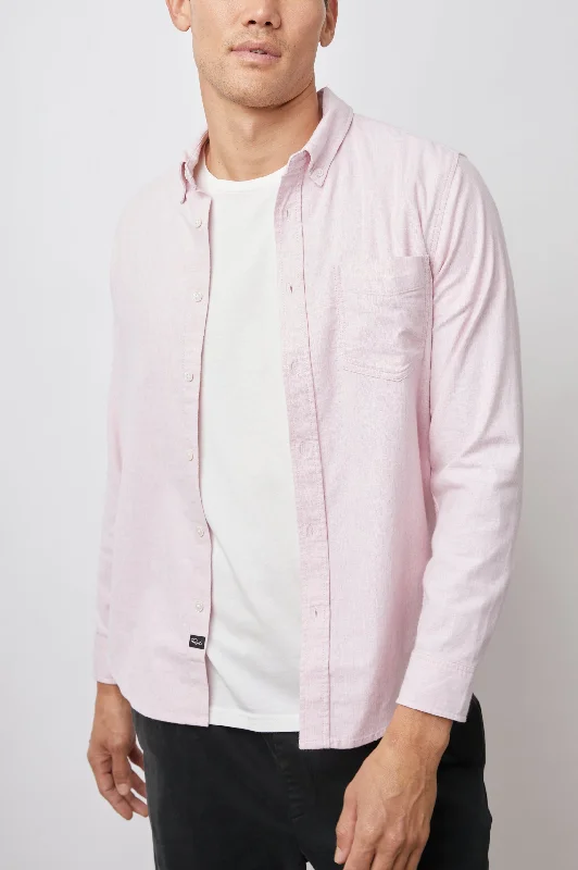 REID SHIRT - CORAL HEATHER OXFORD