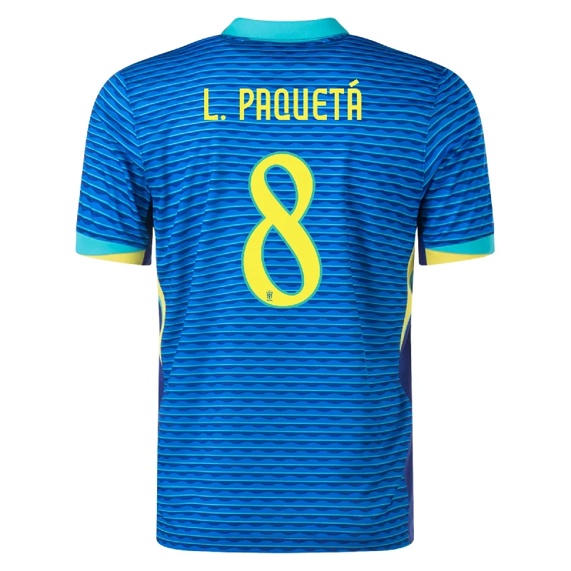Men's Moisture - Wicking Lacrosse Jerseys with Mesh Panels for Optimal Performance on the FieldNike Mens Brazil Lucas Paquetá Away Jersey 24/25 (Soar/Dynamic Yellow)