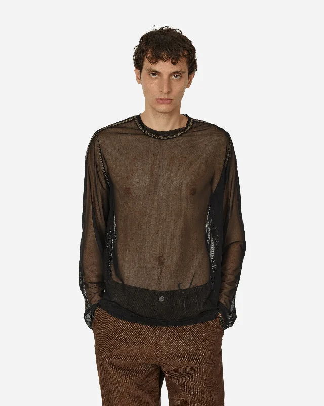 Men's distressed denim - look t - shirts with a rugged appealBoxed Mesh Pullover Black