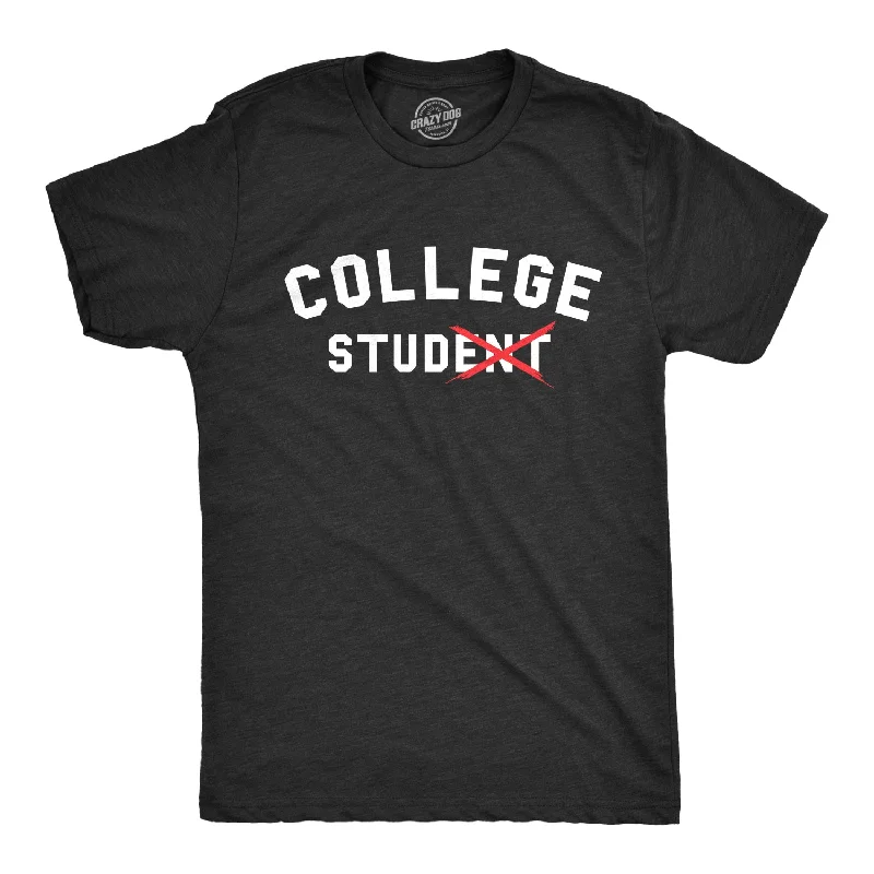 Men's button - front t - shirts with a unique artistic printCollege Stud Men's T Shirt