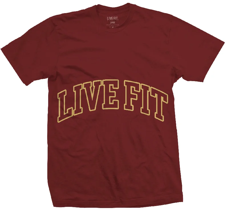 Men's moisture - wicking athletic t - shirts for intense workoutsLetterman Heavy Tee -  Maroon