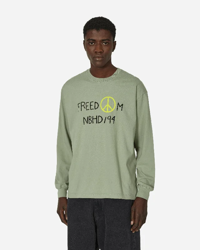 Men's tie - dye t - shirts with a bohemian styleLS-8 Longsleeve T-Shirt Sage Green