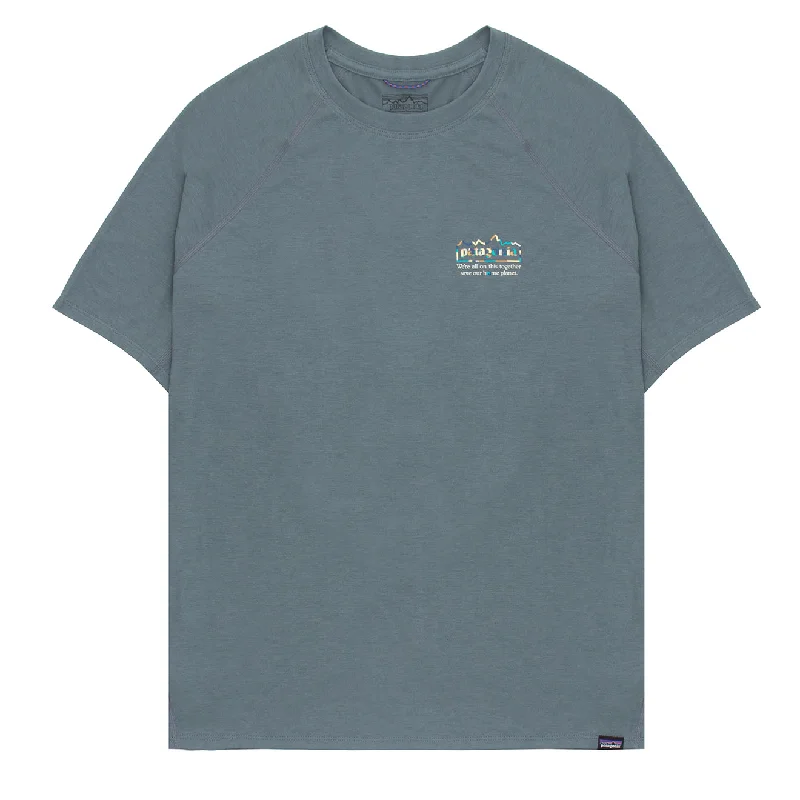 Men's printed Hawaiian t - shirts for tropical vacationsPatagonia Capilene Cool Trail Graphic Shirt Unity Fitz: Nouveau Green